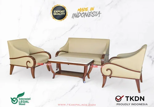 Kursi Tamu Minimalis Kayu Jati Terbaru TKDN Wajib di Gunakan Oleh Pemerintah