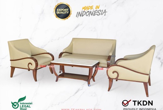 Kursi Tamu Minimalis Kayu Jati Terbaru TKDN Wajib di Gunakan Oleh Pemerintah