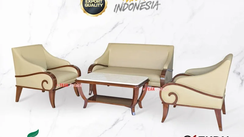 Kursi Tamu Minimalis Kayu Jati Terbaru TKDN Wajib di Gunakan Oleh Pemerintah