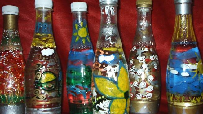 Kerajinan Tangan Botol Hias dari Botol Beling Bekas