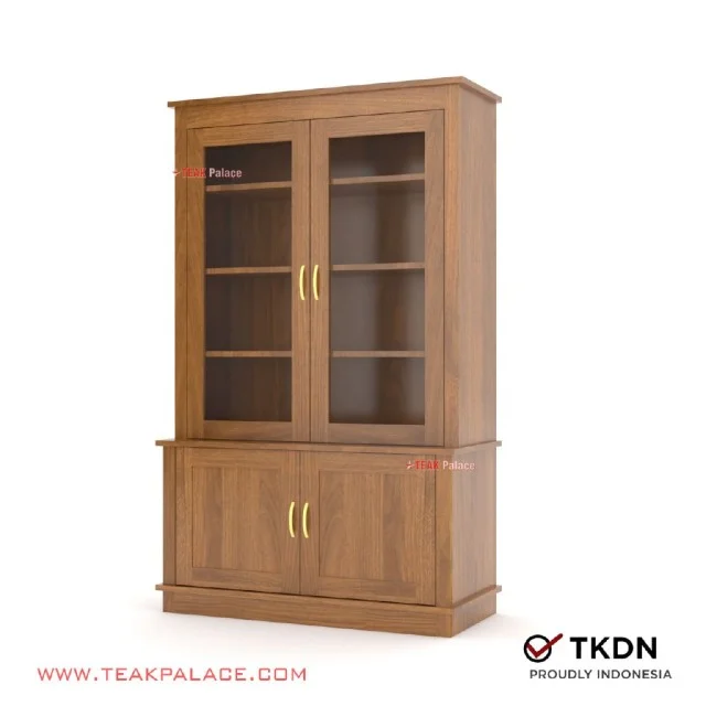 Lemari Buku Susun Minimalis Kayu Jati Seri Amanda