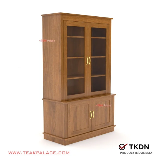Lemari Buku Susun Minimalis Kayu Jati Seri Amanda