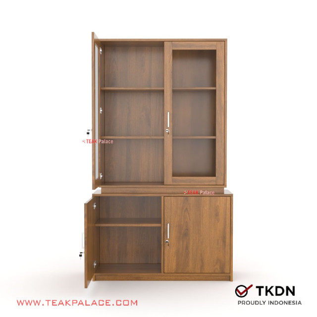 Lemari Buku Minimalis Kayu Jati Billy 120