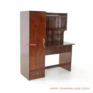 Meja Belajar Almari Mela Kayu Jati Minimalis