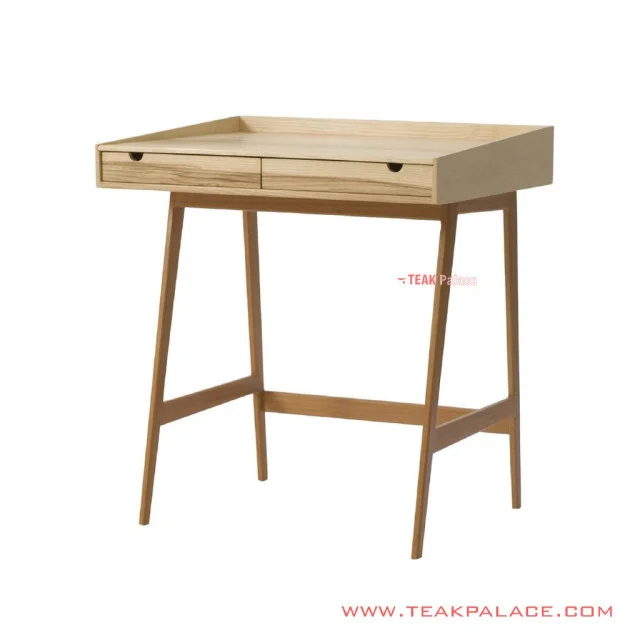 Meja Belajar Seri Lilian Jati Natural Golden Teak