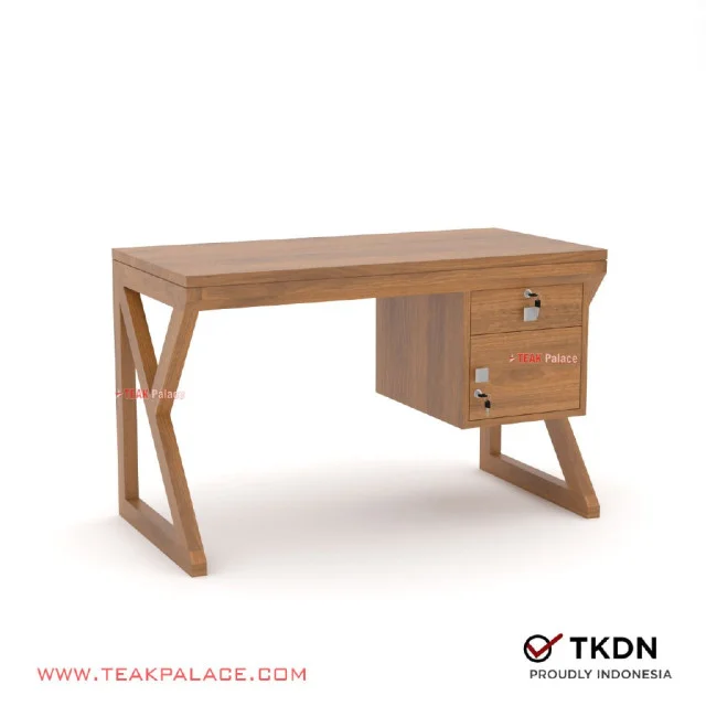Meja Kantor 1/2 Biro Minimalis Modern Kayu Jati Seri Banda Meja Kantor 1/2 Biro Minimalis Modern Kayu Jati Seri Banda