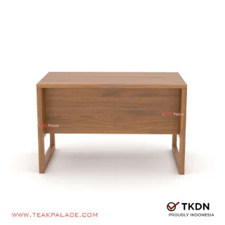Meja Kerja Staff 1/2 Biro Kayu Jati Minimalis Seri Omoda Tertutup