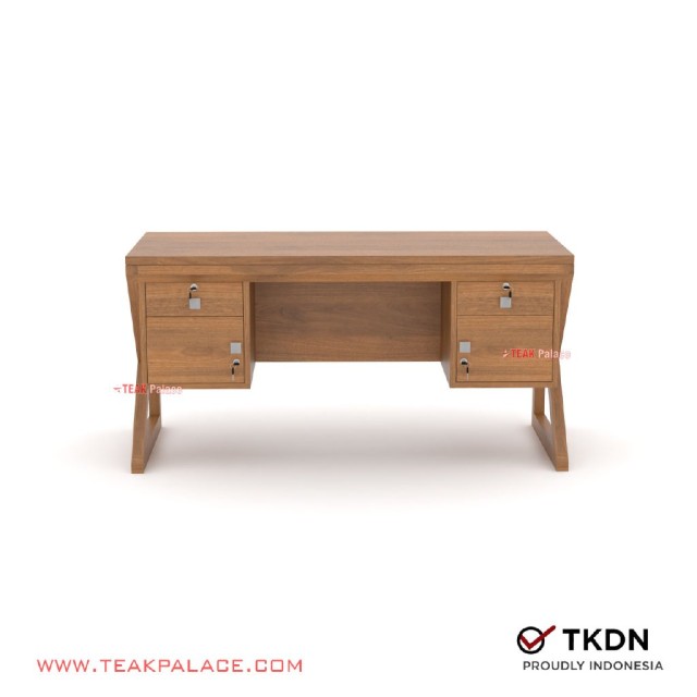 Meja Kerja 1 Biro Minimalis Kayu Jati Seri Banda Meja Kerja 1 Biro Minimalis Kayu Jati Seri Banda