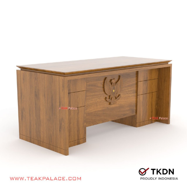 Meja Kantor Pimpinan Jati Minimalis TKDN Ukir Garuda Kutai 160 Meja Kantor Pimpinan Jati Minimalis TKDN Ukir Garuda Kutai 160