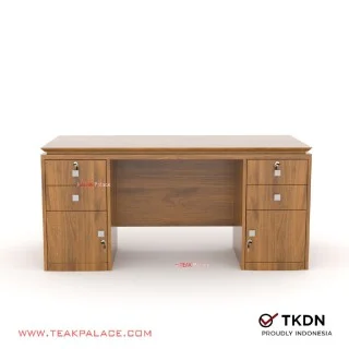 Meja Kantor Pimpinan Jati Minimalis TKDN Ukir Garuda Kutai 160