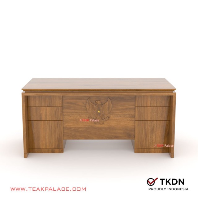 Meja Kantor Pimpinan Jati Minimalis TKDN Ukir Garuda Kutai 160 Meja Kantor Pimpinan Jati Minimalis TKDN Ukir Garuda Kutai 160