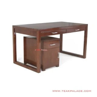 Meja Kerja Minimalis Kayu Jati Seri Aries Meja Kerja Minimalis Kayu Jati Seri Aries