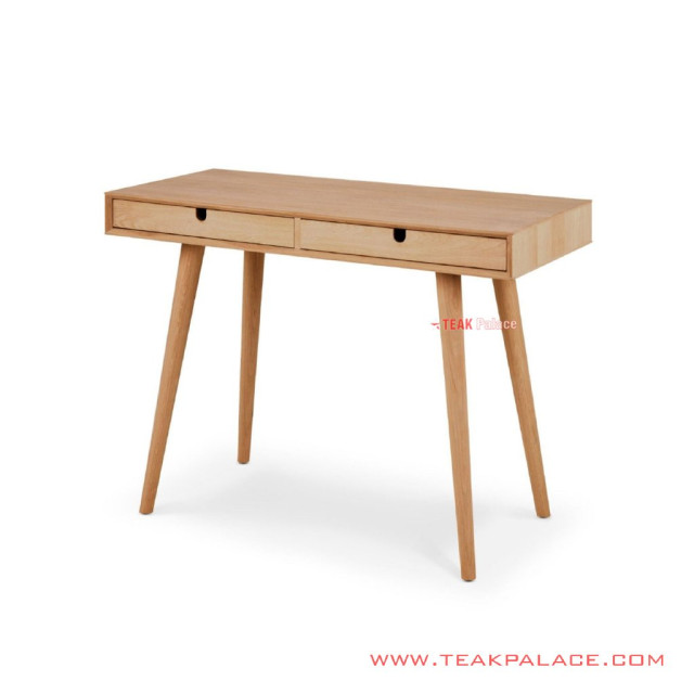 Meja Kerja Kayu Jati Natural 2 Laci Seri Kaspar Meja Kerja Kayu Jati Natural 2 Laci Seri Kaspar