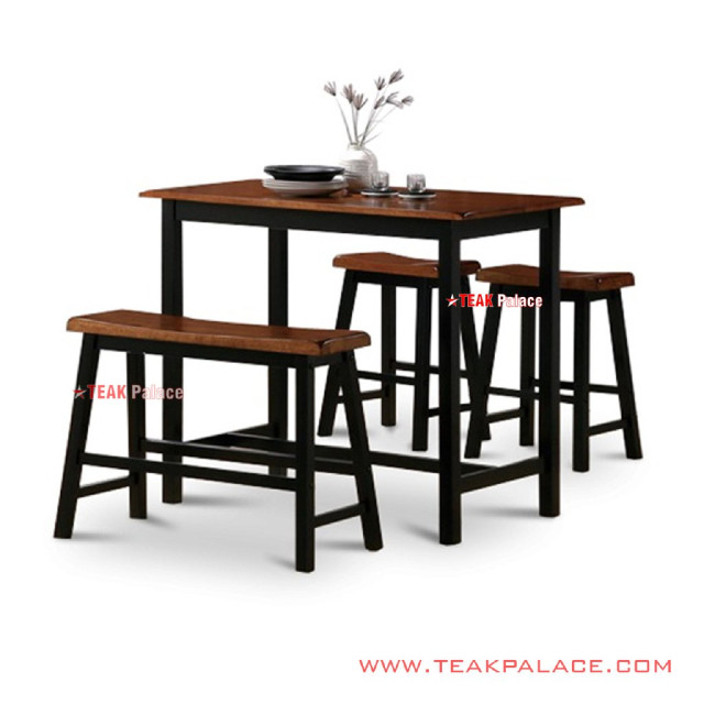 Set Meja Bar Kayu Jati Minimalis 3 Bangku Seri Stool Set Meja Bar Kayu Jati Minimalis 3 Bangku Seri Stool