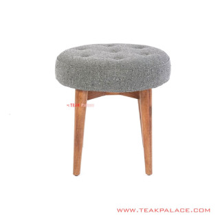 Stool Bangku Makan Kayu Jati Salak Brown Kain Dolphin Seri Bingo Stool Bangku Makan Kayu Jati Salak Brown Kain Dolphin Seri Bingo