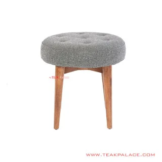 Stool Bangku Makan Kayu Jati Salak Brown Kain Dolphin Seri Bingo Stool Bangku Makan Kayu Jati Salak Brown Kain Dolphin Seri Bingo