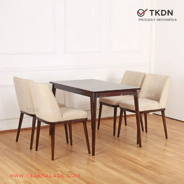 Meja Makan 4 Kursi Cafe Resto Cellini Krem
