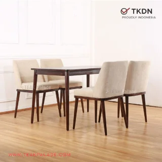 Meja Makan 4 Kursi Cafe Resto Cellini Krem