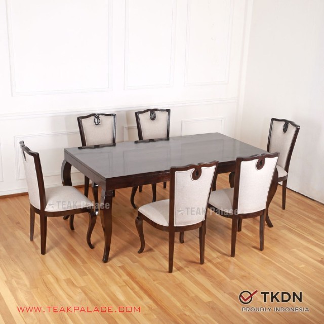 Meja Makan 6 Kursi Kayu Jati Minimalis Mewah Seri Emporio Meja Makan 6 Kursi Kayu Jati Minimalis Mewah Seri Emporio
