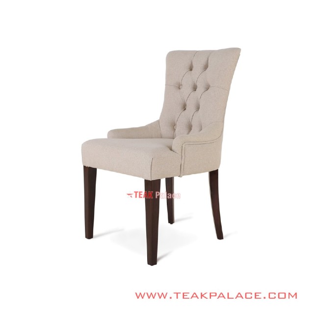 Kursi Makan Anna Jati Black Walnut Kain Rivoli Tatami Kursi Makan Anna Jati Black Walnut Kain Rivoli Tatami