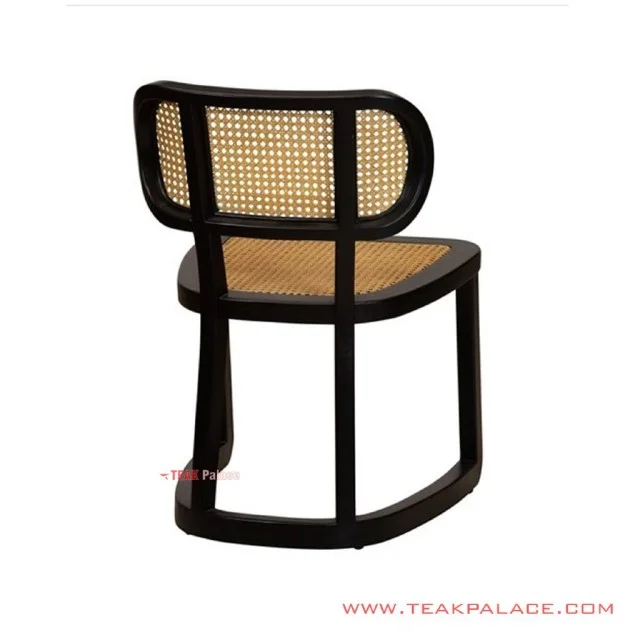 Kursi Makan Minimalis Black With Rattan Seri Lionel Kursi Makan Minimalis Black With Rattan Seri Lionel