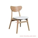 Kursi Makan Melia Jok Putih Natural Minimalis