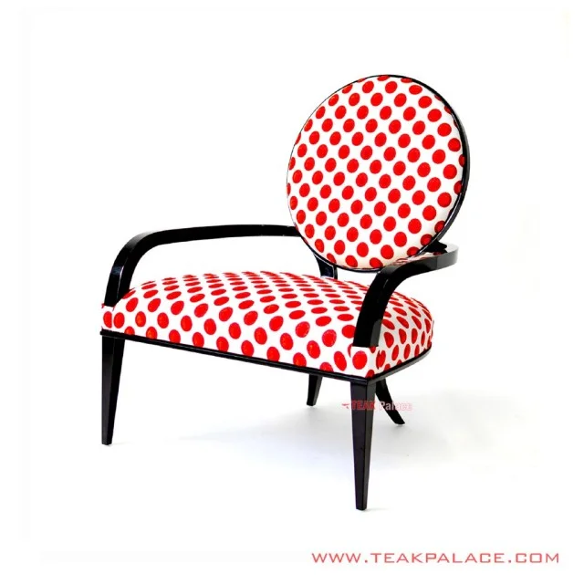 Kursi Teras Jati Hitam Kain Motive Totol Merah Seri Olivia Kursi Teras Jati Hitam Kain Motive Totol Merah Seri Olivia