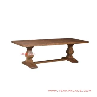 Meja Makan Jati Seri Sumbing Salak Brown Klasik 