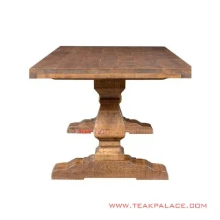 Meja Makan Jati Seri Sumbing Salak Brown Klasik 