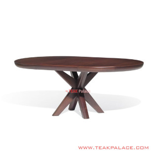 Meja Makan Oval Kayu Jati Minimalis 4 Orang Seri Mona Meja Makan Oval Kayu Jati Minimalis 4 Orang Seri Mona
