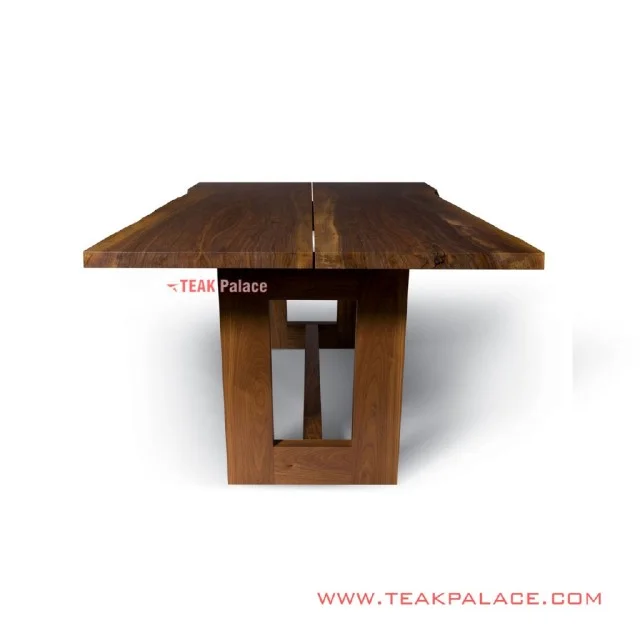 Meja Makan Jati Solid Salak Brown 6 Orang seri Duette