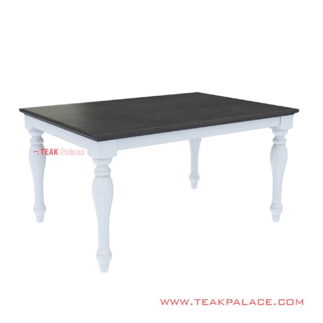 Meja Makan Black Kotak Duco Putih Minimalis Seri Semarang