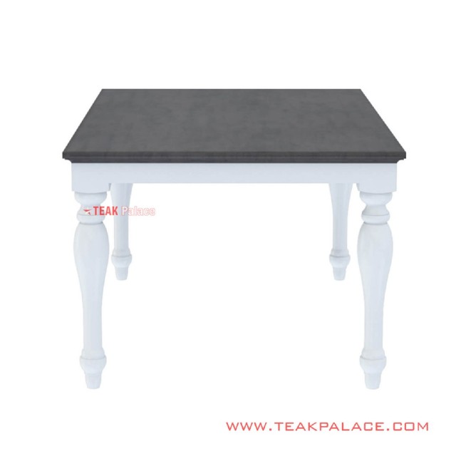 Meja Makan Black Kotak Duco Putih Minimalis Seri Semarang