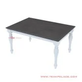 Meja Makan Black Kotak Duco Putih Minimalis Seri Semarang