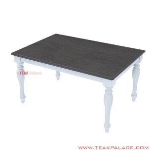 Meja Makan Black Kotak Duco Putih Minimalis Seri Semarang