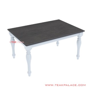 Meja Makan Black Kotak Duco Putih Minimalis Seri Semarang