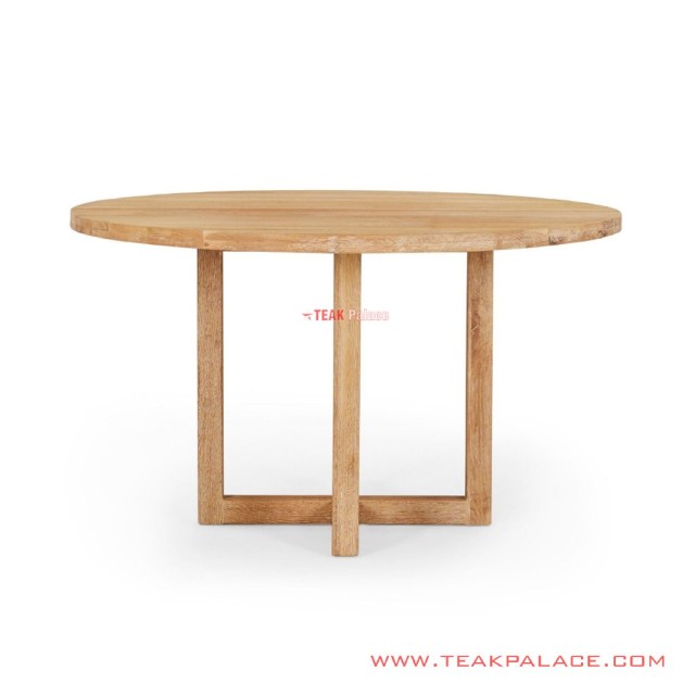 Meja Makan Bulat Kayu Jati White Wash Rustic Cikeas Meja Makan Bulat Kayu Jati White Wash Rustic Cikeas