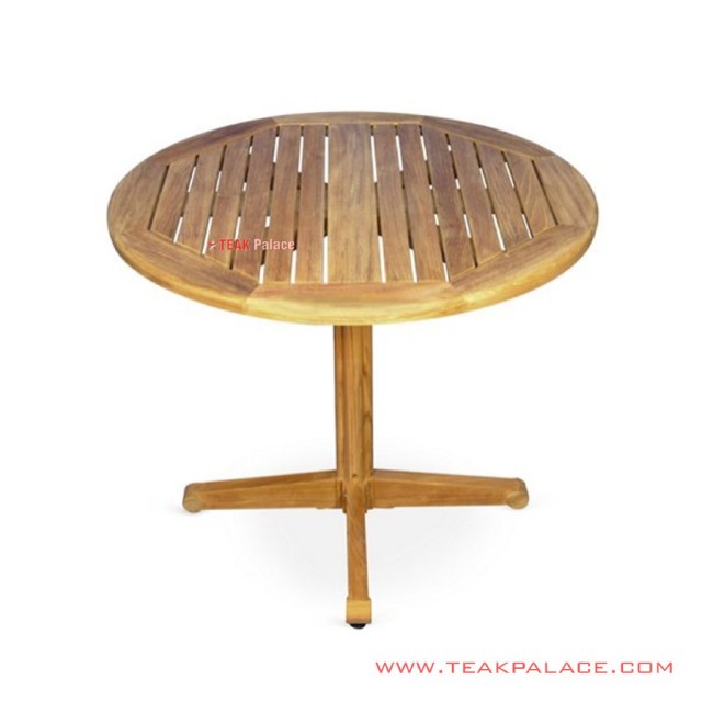 Meja Makan Minimalis Round Seri Wagga Jati Solid