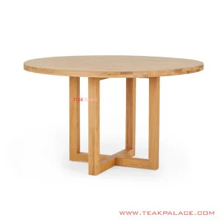 Meja Makan Minimalis Natural Bundar Seri Cikeas