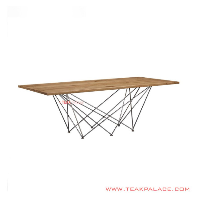 Meja Makan Kaki Jaring Minimalis Plasa Top Kayu Jati Meja Makan Kaki Jaring Minimalis Plasa Top Kayu Jati