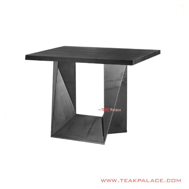 Meja Makan Jati Hitam Kaki Besi Plat Seri Mazzer Meja Makan Jati Hitam Kaki Besi Plat Seri Mazzer