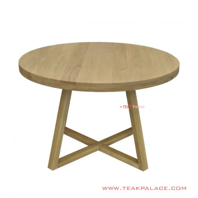 Meja Makan Mondy Bundar Kayu Jati Natural Meja Makan Mondy Bundar Kayu Jati Natural