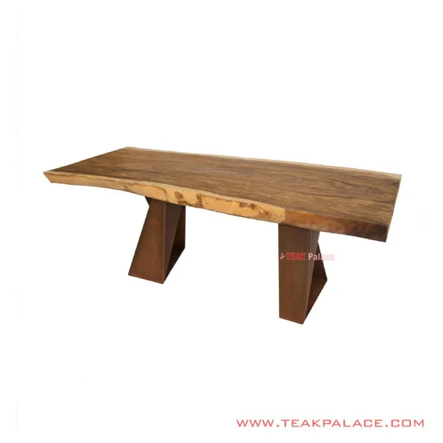 Meja Makan Salak Brown Kaki Besi Seri Camelo