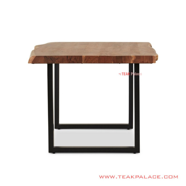 Meja Makan Kayu Jati Salak Brown Kaki Besi Hitam Seri Melani Meja Makan Kayu Jati Salak Brown Kaki Besi Hitam Seri Melani