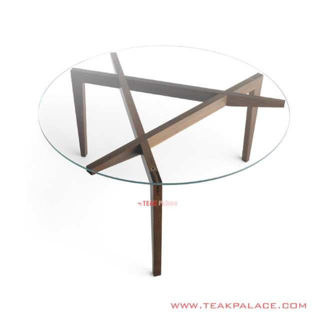 Meja Makan Horma Kaca Bundar Jati Minimalis Meja Makan Horma Kaca Bundar Jati Minimalis