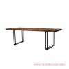 Meja Makan Kaki Besi Meh Solid Natural Seri Bogor 8 Seater