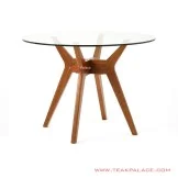 Meja Makan Minimalis  Salak Brown Daun Kaca Seri Monda 