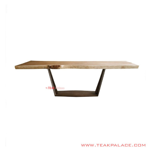 Meja Makan Kayu Natural Seri Eliva Besi Plat Meja Makan Kayu Natural Seri Eliva Besi Plat