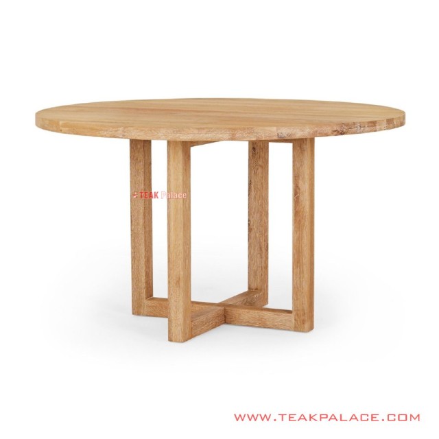 Meja Makan Bulat Kayu Jati White Wash Rustic Cikeas Meja Makan Bulat Kayu Jati White Wash Rustic Cikeas