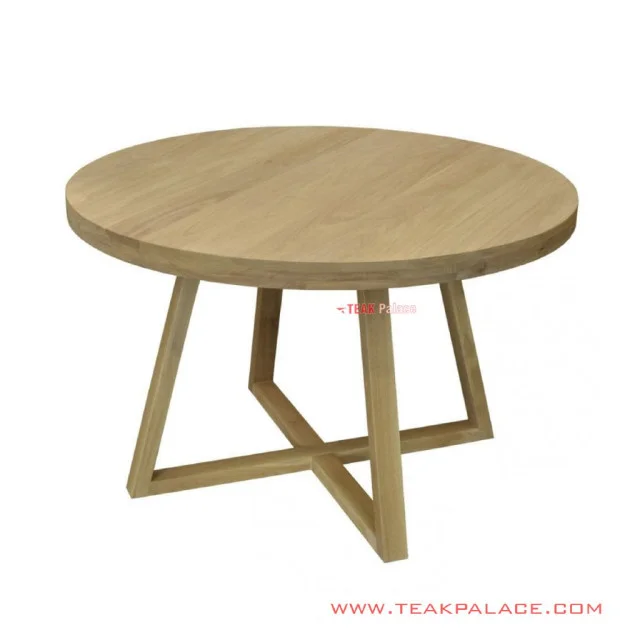 Meja Makan Mondy Bundar Kayu Jati Natural Meja Makan Mondy Bundar Kayu Jati Natural